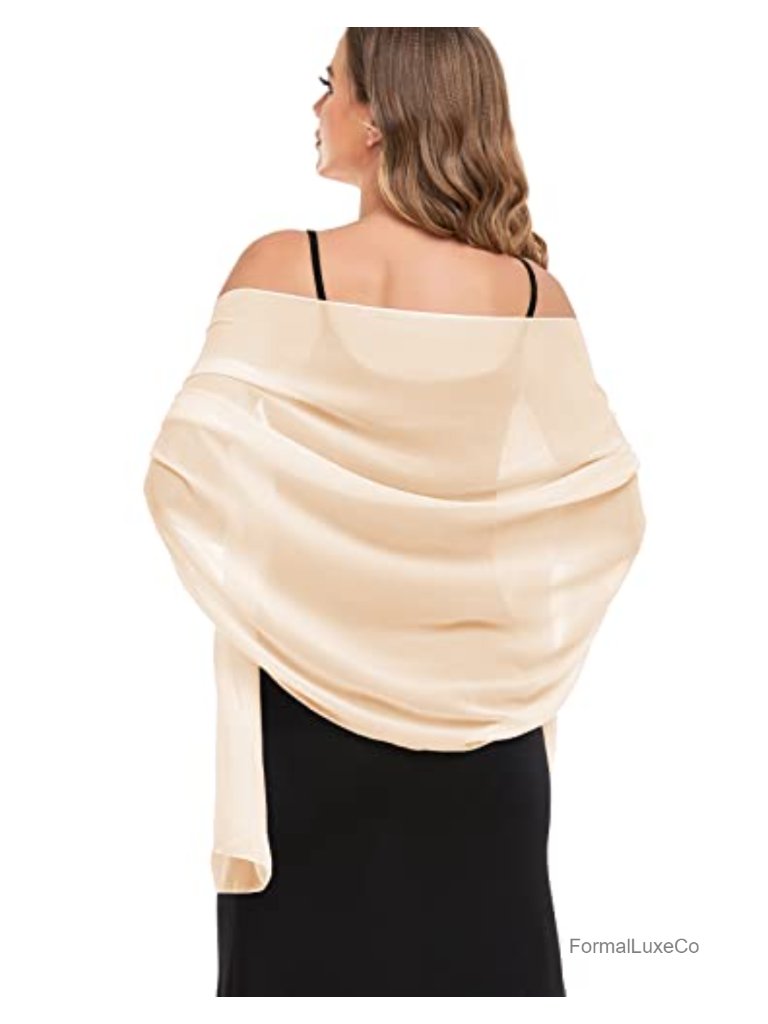Evening Shawl Wrap Bridal Scarf Sheer Chiffon Lightweight Flowing Soft
